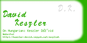 david keszler business card